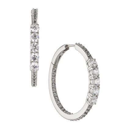 LOVE ALL MEDIUM CZ HOOPS EARRINGS