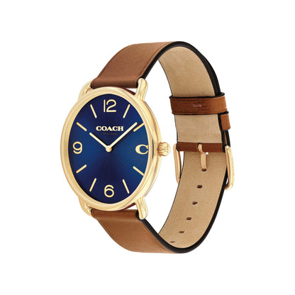 MENS' ELLIOT & LEATHER STRAP WATCH