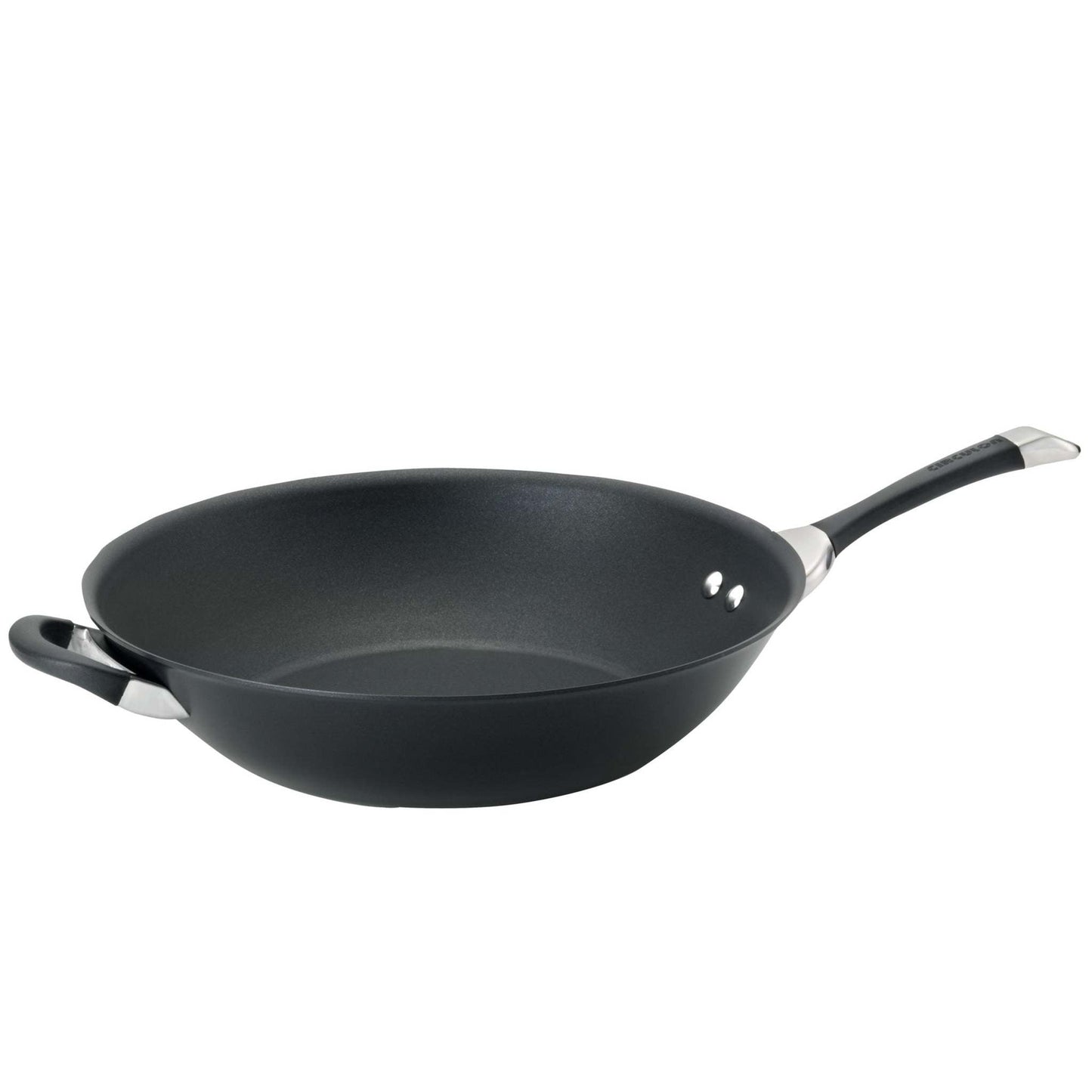 14" SYMMETRY HARD ANODIZED NONSTICK STIR FRY/WOK W/ HELPER HANDLE
