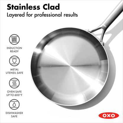 MIRA TRI-PLY 10" STAINLESS STEEL FRY PAN