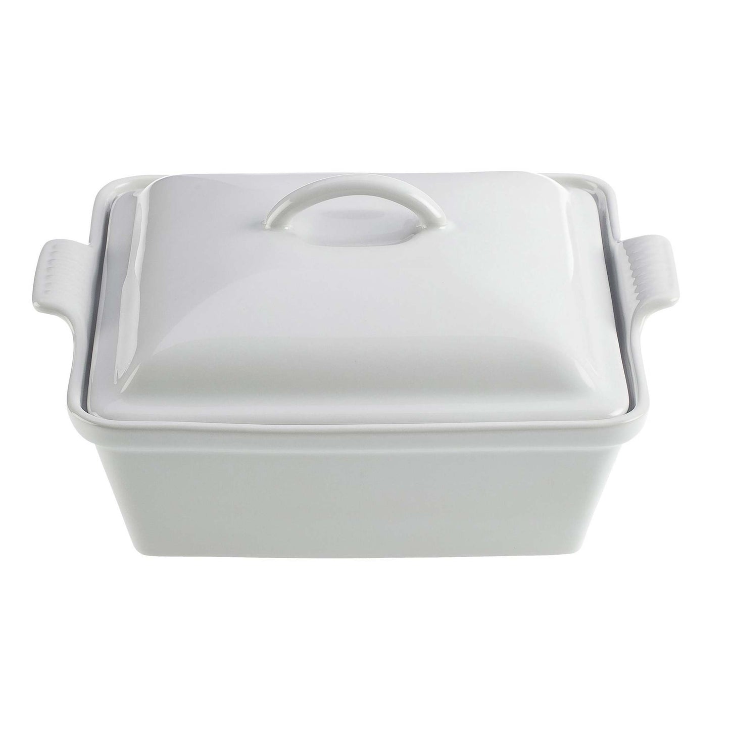 2.5QT HERITAGE STONEWARE COVERED SQUARE CASSEROLE