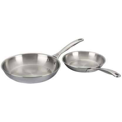 STAINLESS STEEL 2PC FRY PAN SET