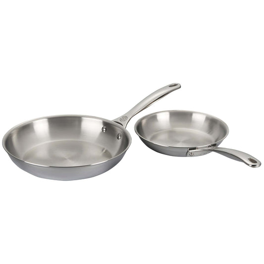 STAINLESS STEEL 2PC FRY PAN SET