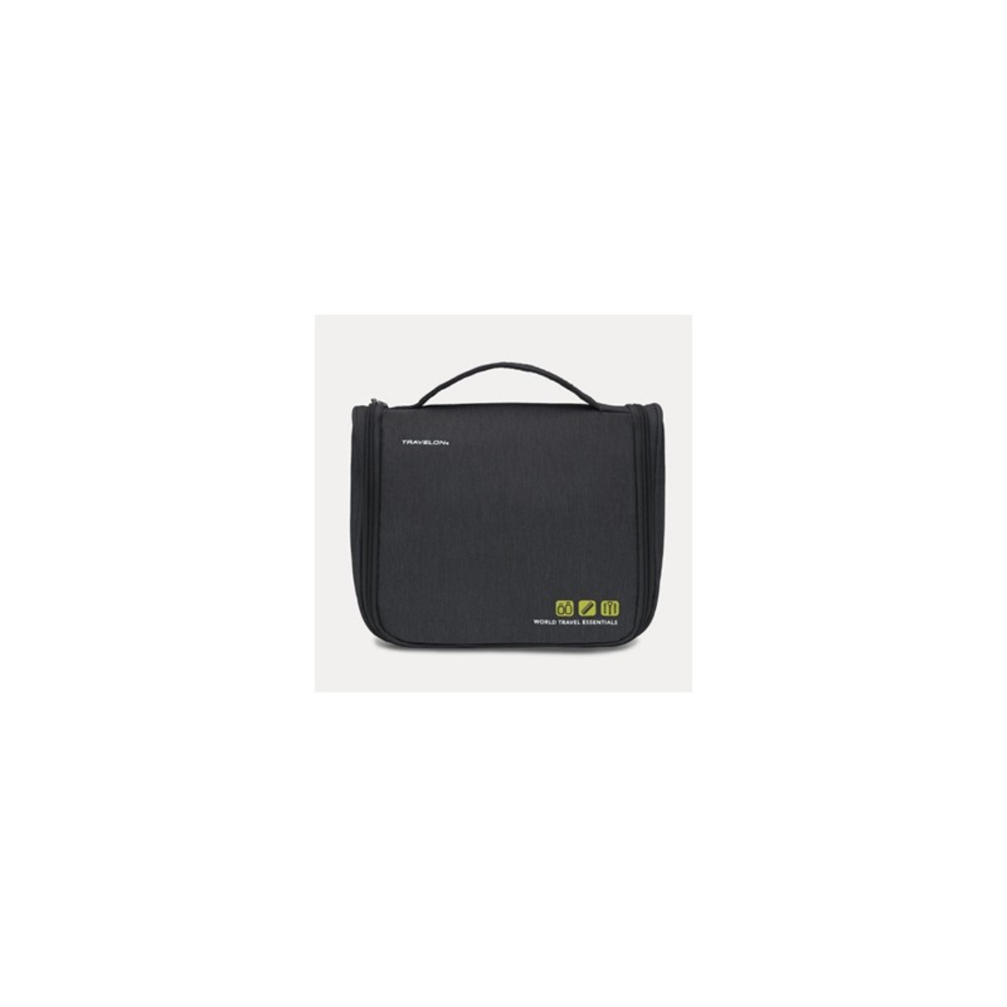 WORLD TRAVEL ESSENTIALS HANGING TOILETRY CASE - BLACK