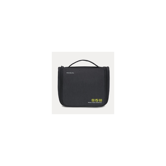 WORLD TRAVEL ESSENTIALS HANGING TOILETRY CASE - BLACK