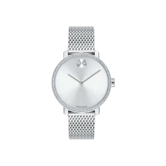 LADIES BOLD SHIMMER CRYSTAL STAINLESS STEEL WATCH