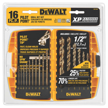 16PC PILOT POINT DRILL BIT SET