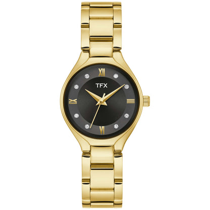 TFX LADIES' STAINLESS STEEL WATCH W/ CRYSTAL MARKERS, DIAL