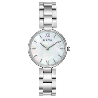 LADIES' CLASSIC STAINLESS STEEL WATCH, MOTHER-OF-PEARL DIAL
