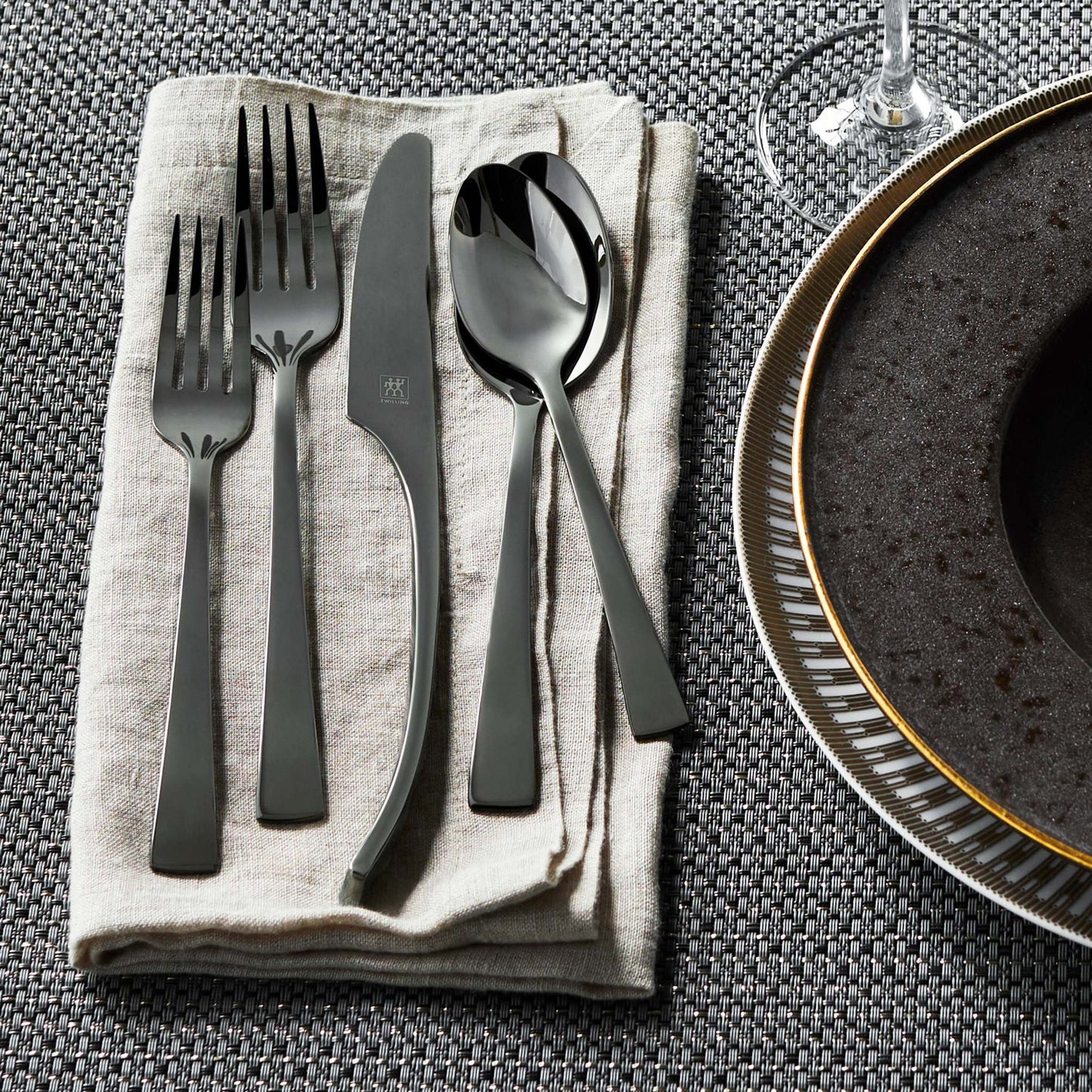 BELLASERA SLATE 20PC 18/10 STAINLESS STEEL FLATWARE SET