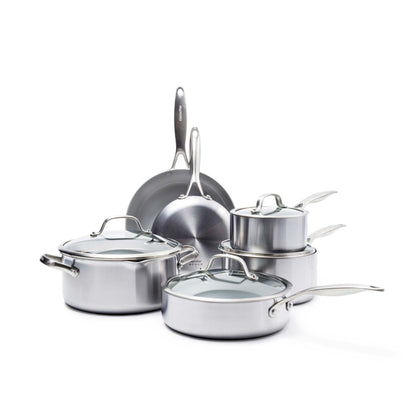 VENICE PRO 10PC 3-PLY STAINLESS STL CERAMIC NONSTICK COOKWARE SET
