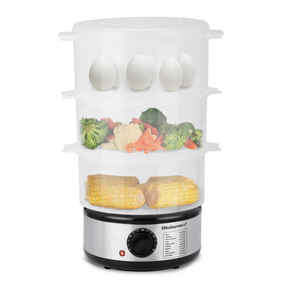 7.5QT STAINLESS STEEL 3-TIER FOOD/VEGETABLE STEAMER