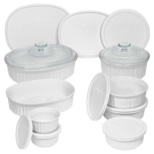 FRENCH 18PC ROUND & OVAL BAKEWARE SET