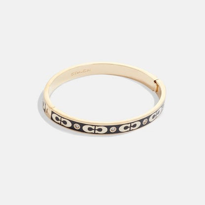 Kissing C Enamel Hinged Bangle