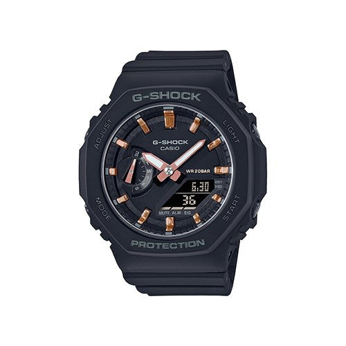 Ladies Octagonal Analog/Digital Black Resin Watch Black Dial