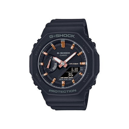 Ladies Octagonal Analog/Digital Black Resin Watch Black Dial